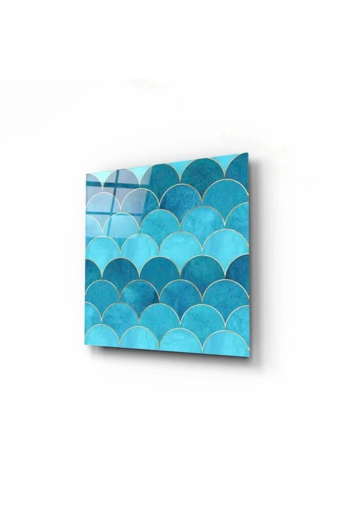 Blue Rings Glass Painting