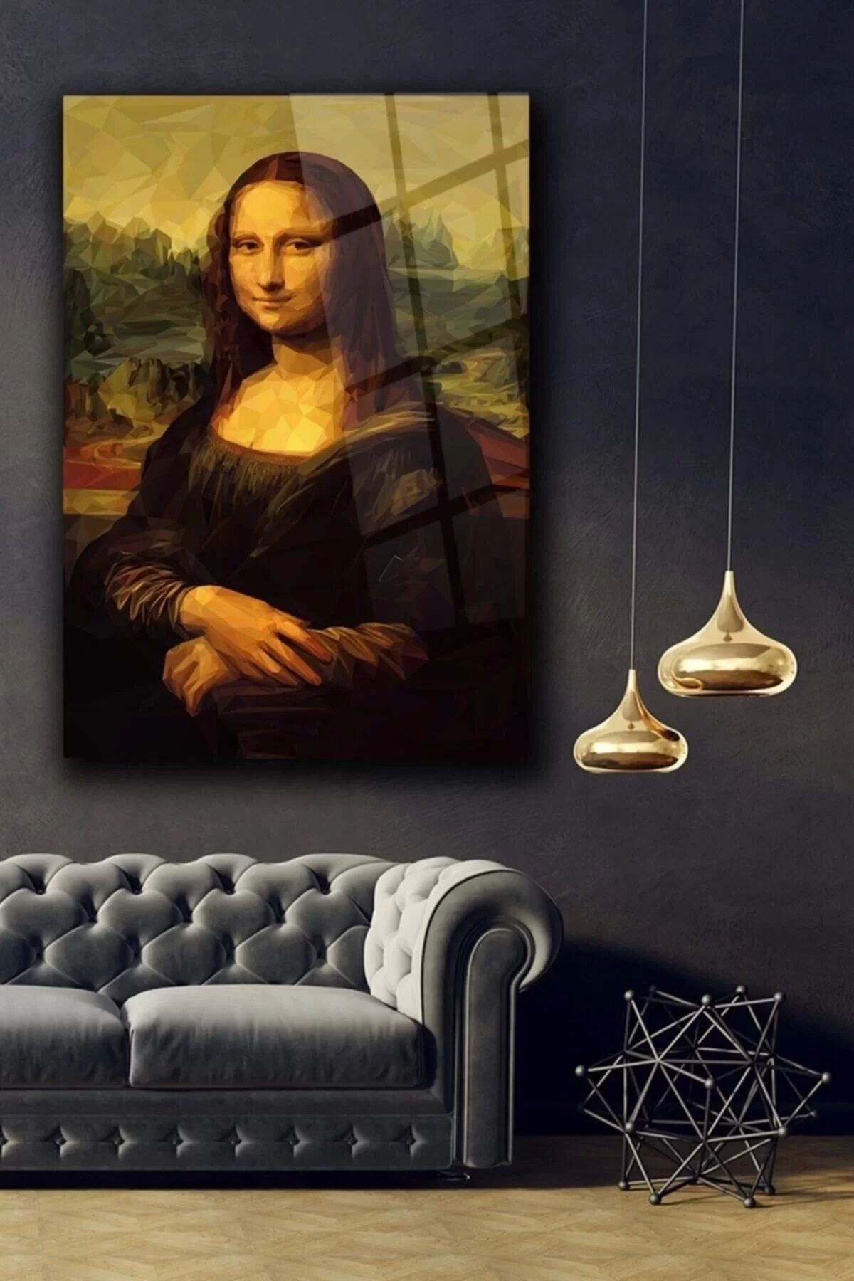 Mona Lisa Glass Painting Wall Decoration