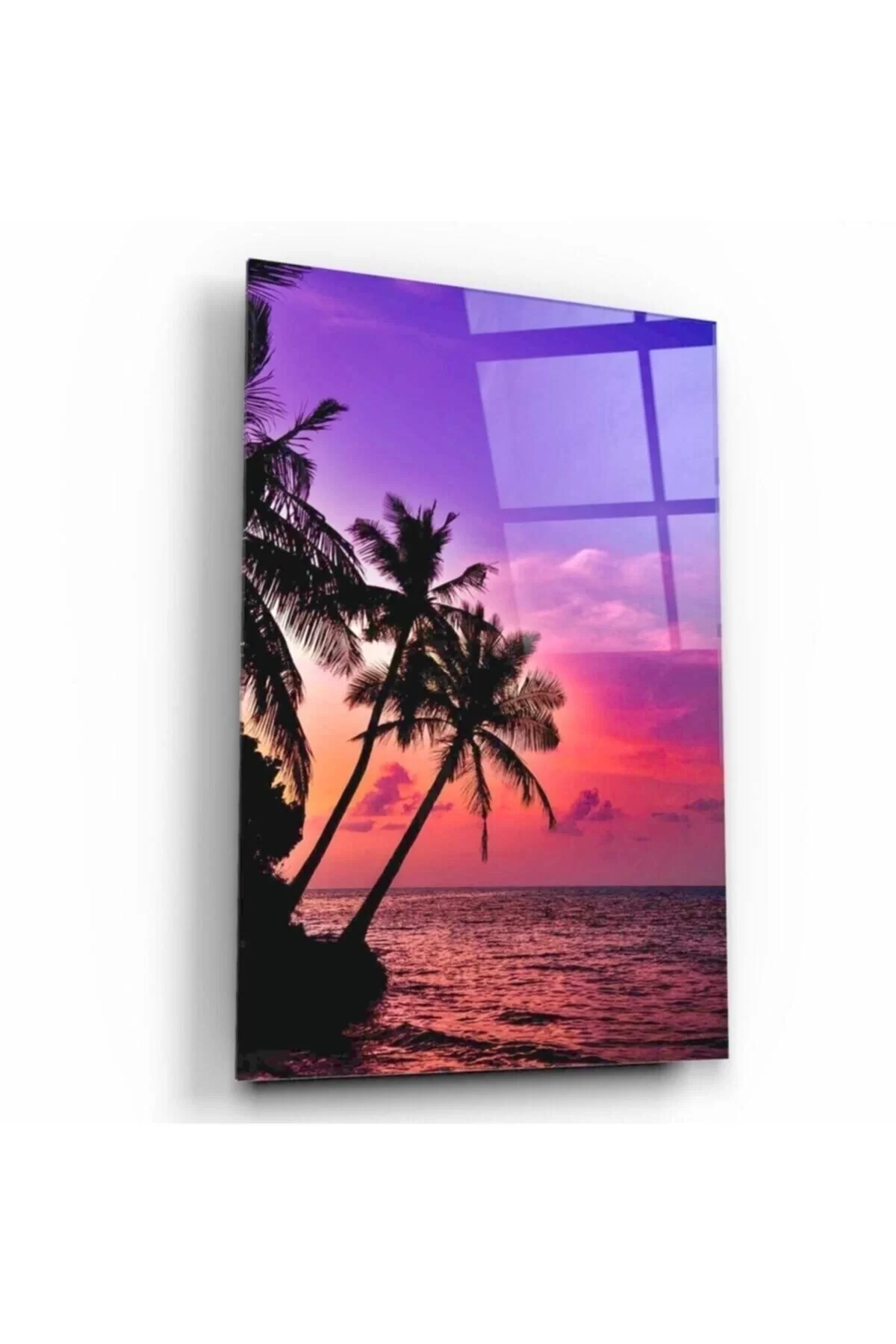 Purple Tropical Theme Glass Painting