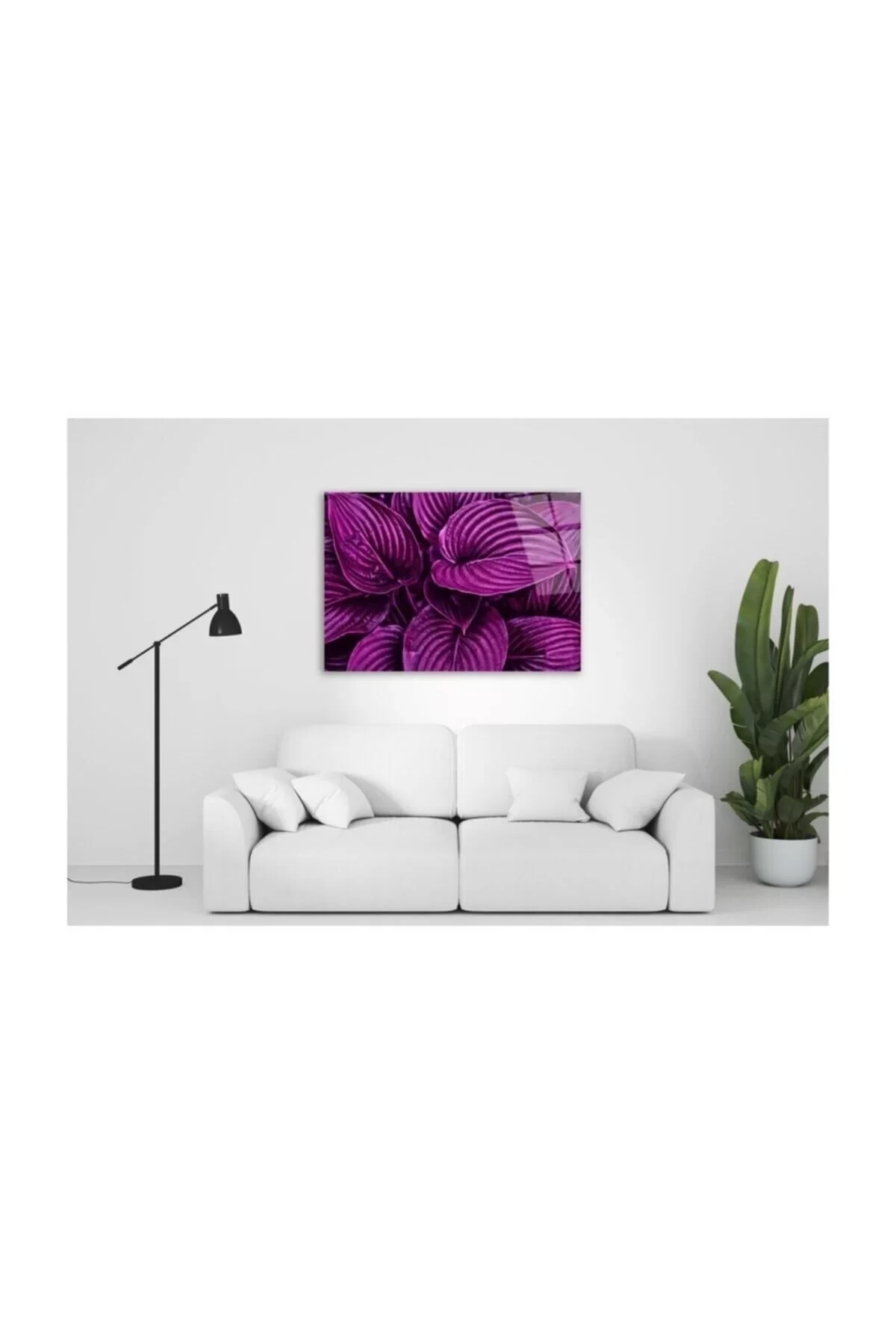 Purple Leaves Glass Painting 50x70 Cm