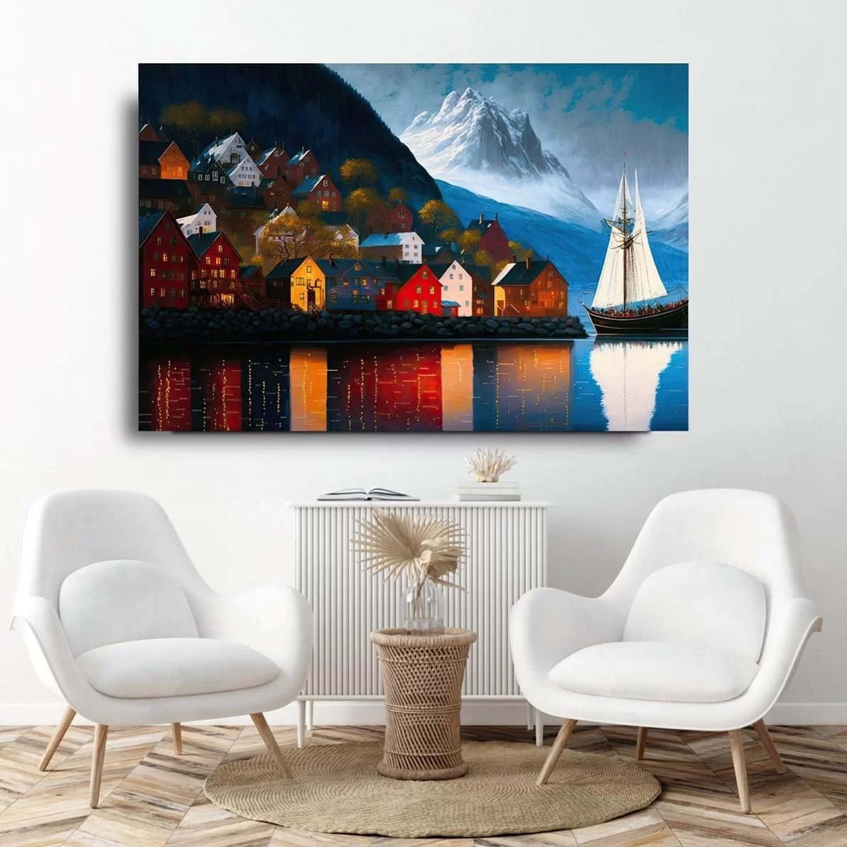 Magnificent Night Landscape Artistic Glass Painting