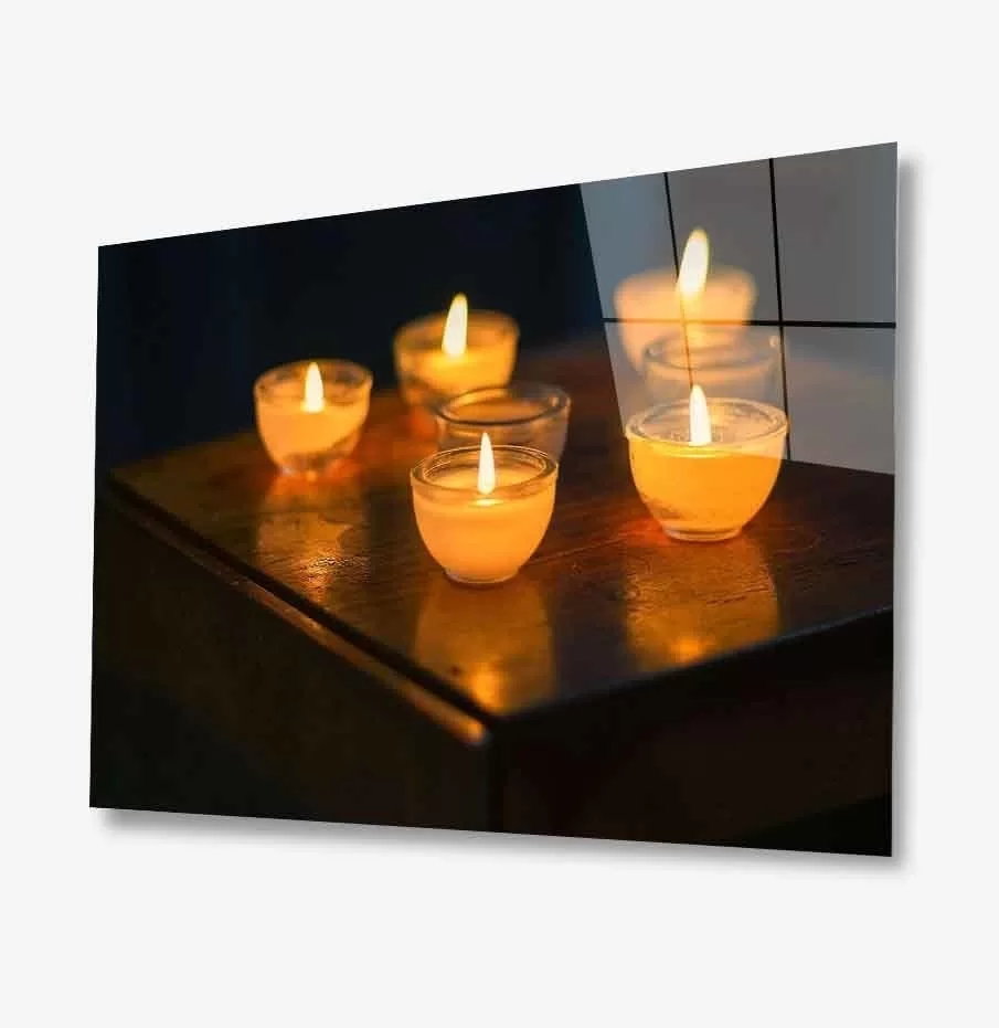 Candle Lamp Glass Table