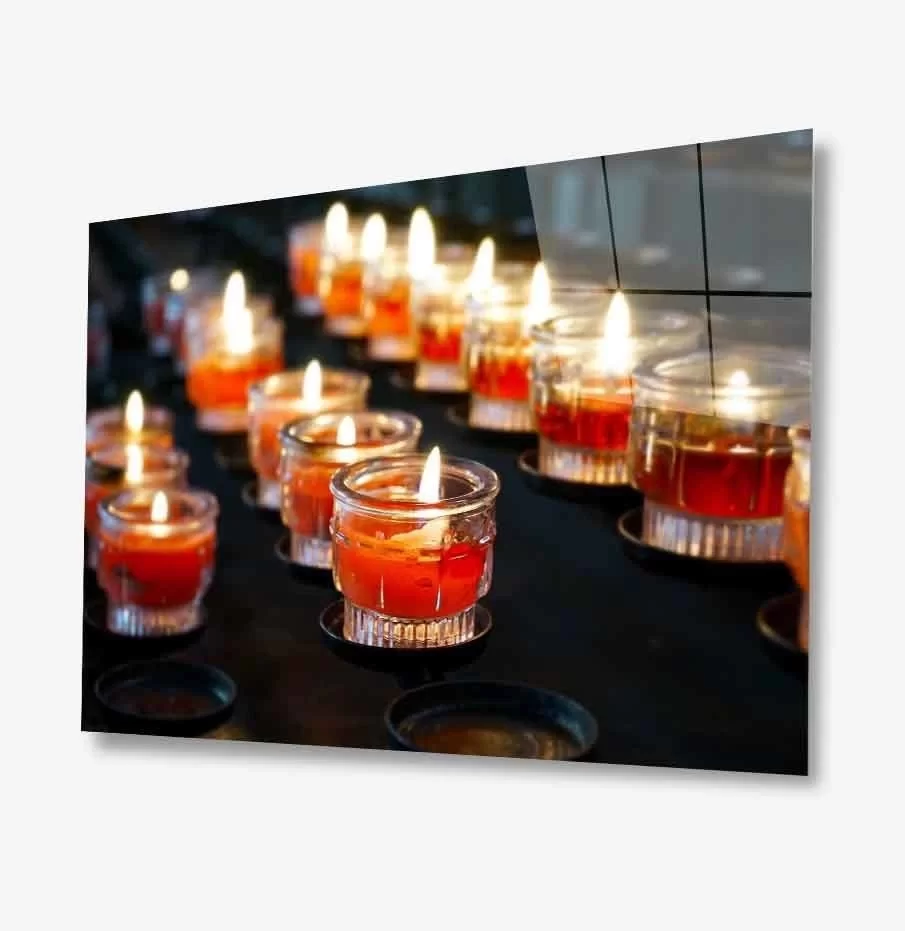 Candle Lamp Glass Table