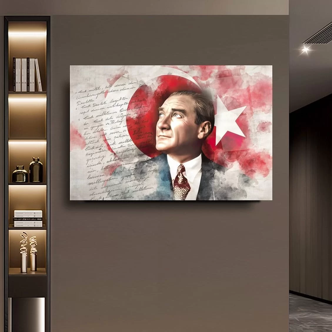 Mustafa Kemal Atatürk Artistic Glass Painting