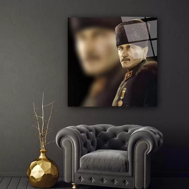 Mustafa Kemal Pasha Noble Artistic Glass Painting