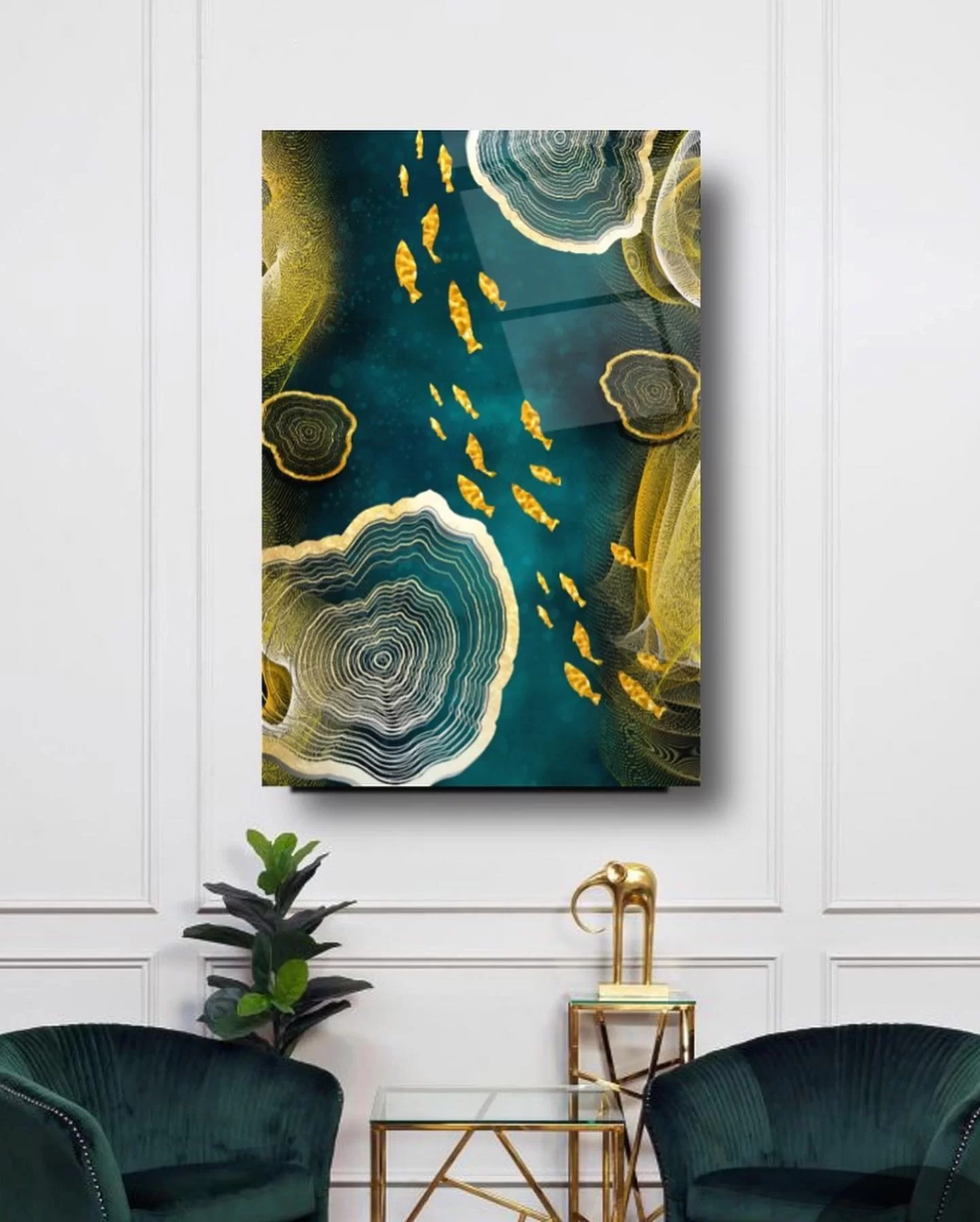 Ocean Themed Artistic Glass Painting