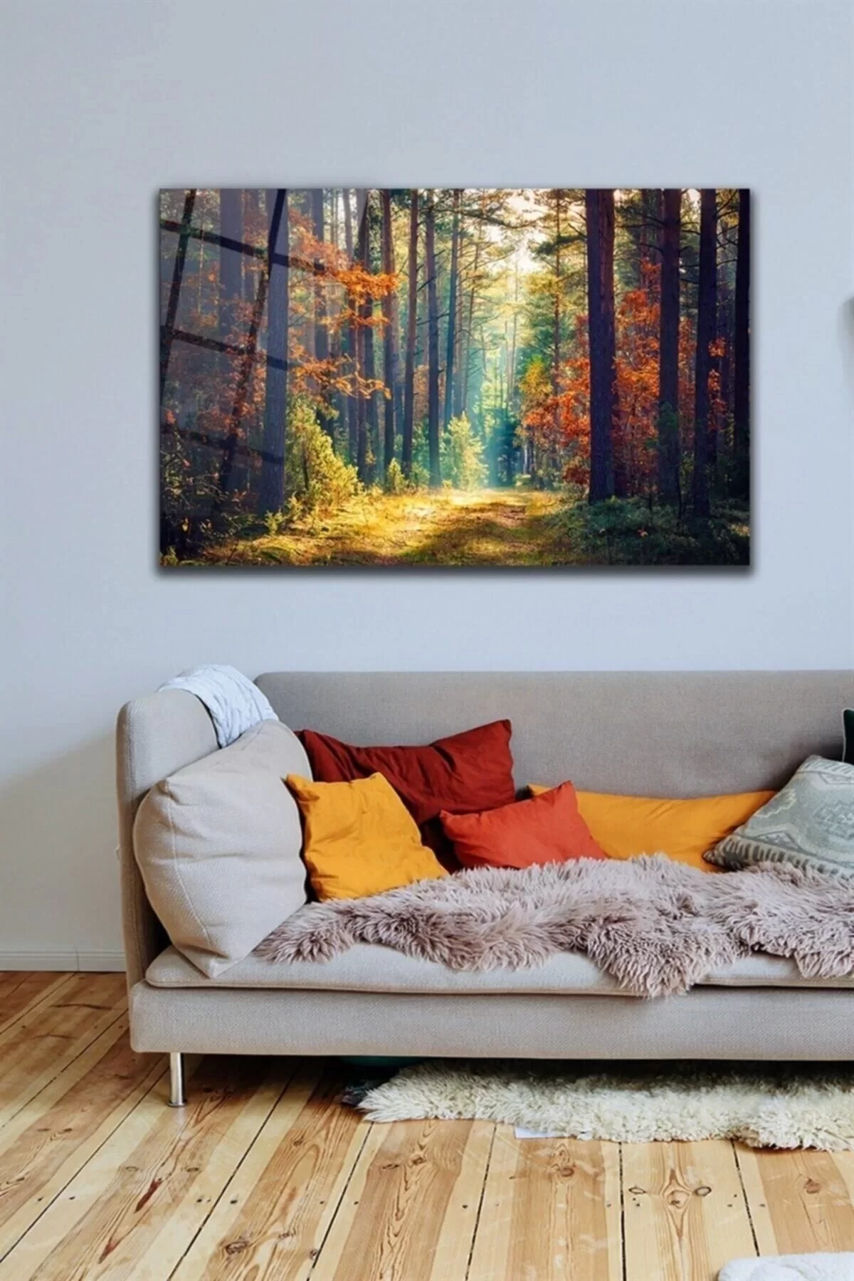 Forest Glass Painting Wall Decoration