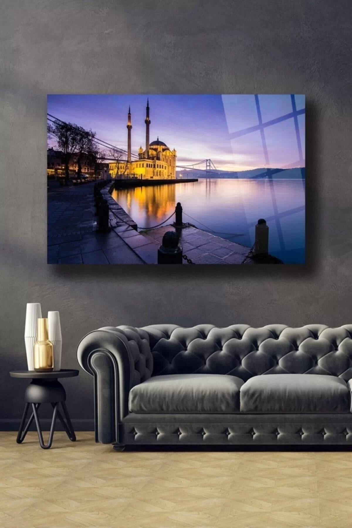 Ortaköy Sunrise Glass Painting Wall Decoration