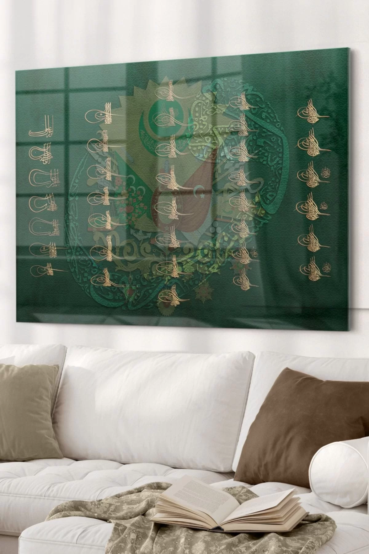 Signatures of Ottoman Sultans and Ottoman Tughra| Ottoman Themed Glass Painting | 50x70cm