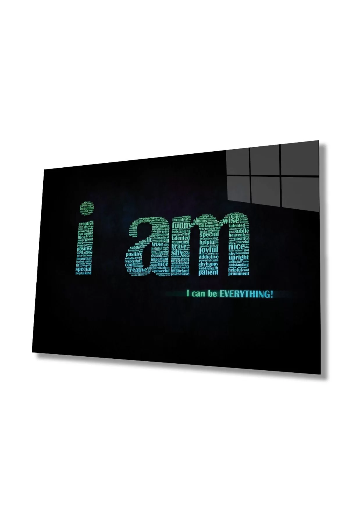 Self-Confidence Motivation Glass Painting, Home and Office Wall Decoration,