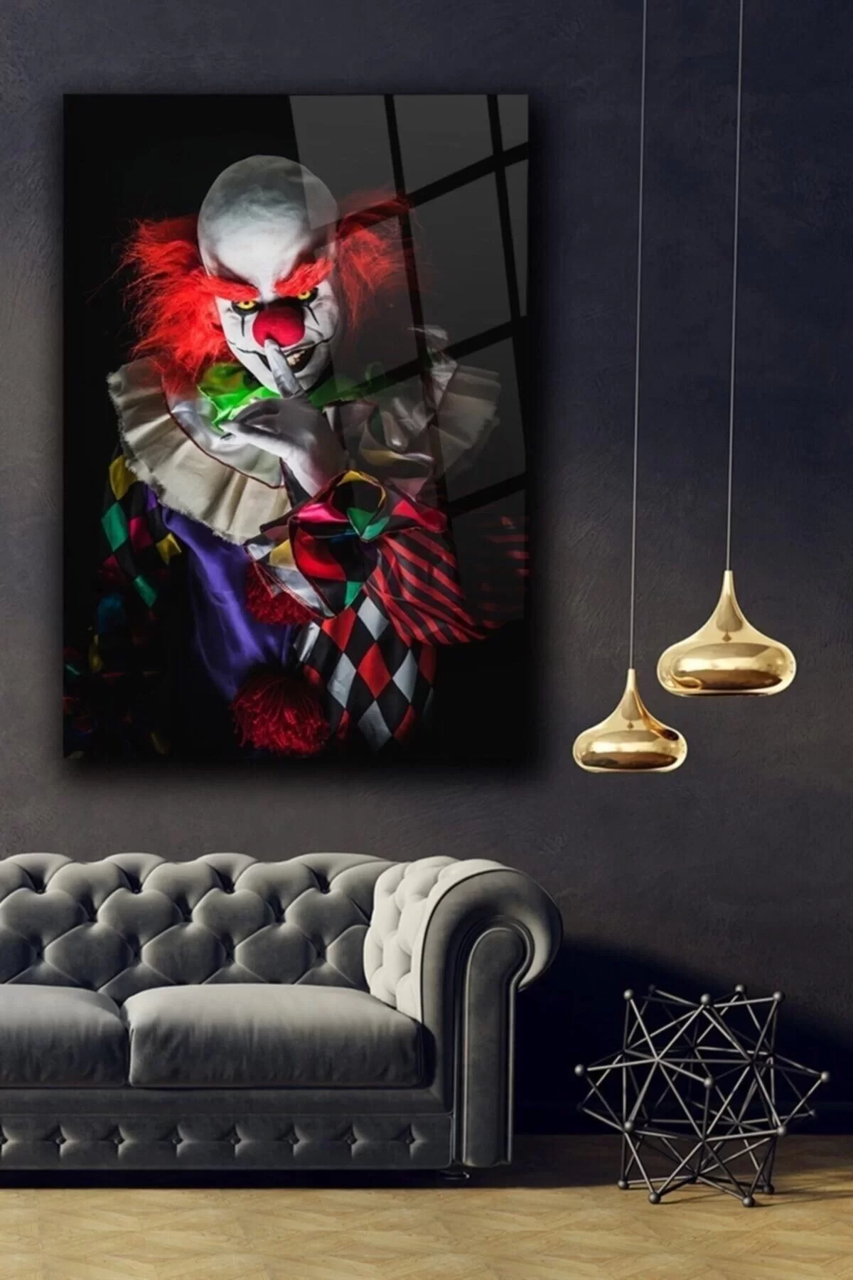 Clown Glass Painting Wall Decoration, Home Decoration, Wall Painting, Home Gift