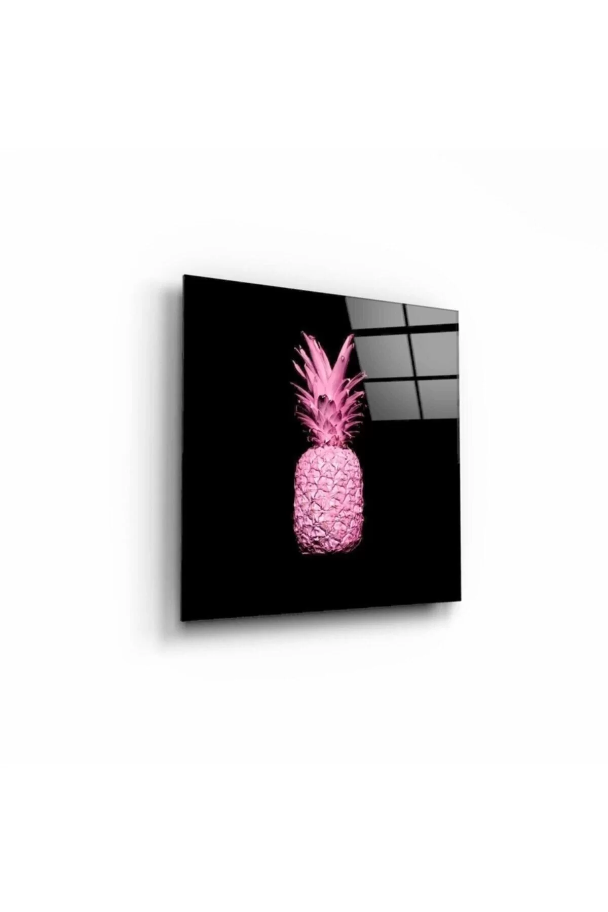 Pink Pineapple Glass Table 50x50 Cm