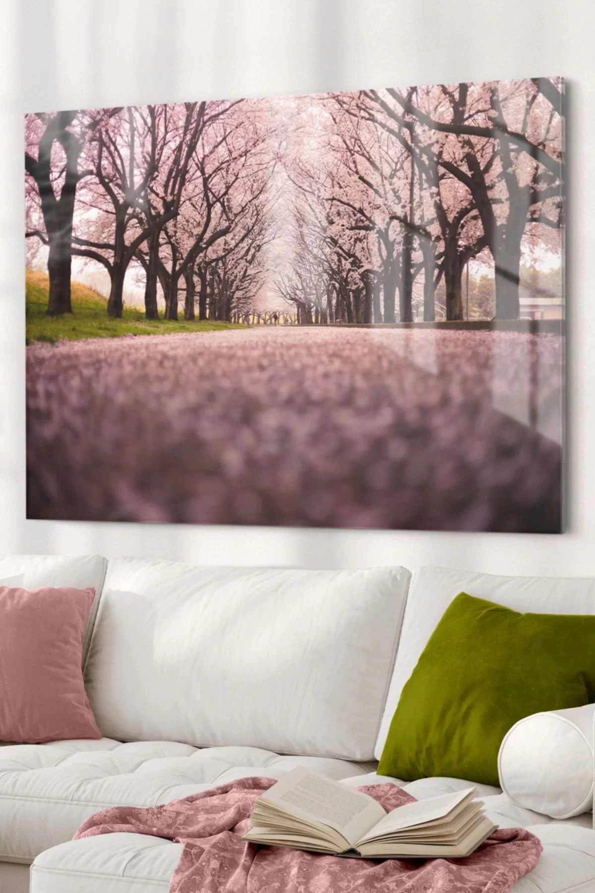 Pink Forest | Nature Themed Glass Painting | 50x70cm