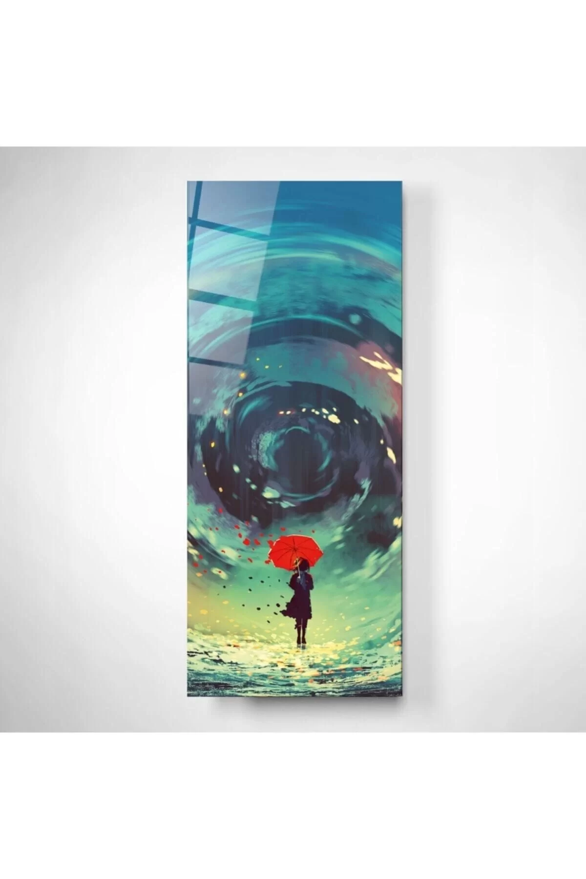 Red Umbrella Glass Table 60x90