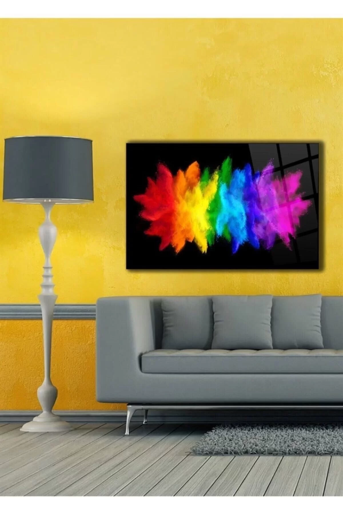 Color Explosion Glass Table Wall Decoration