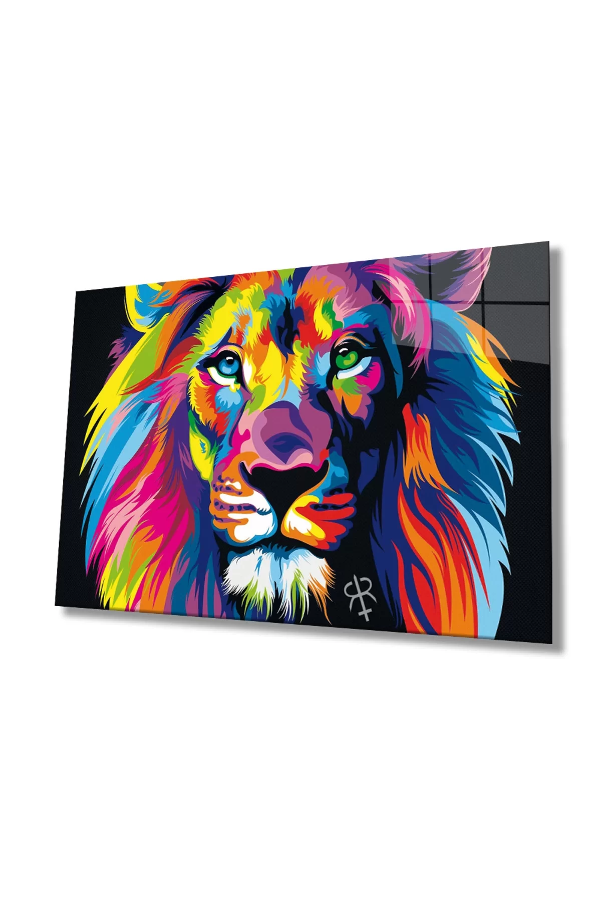 Colorful Lion Animal Glass Painting Home And Office Wall Decoration