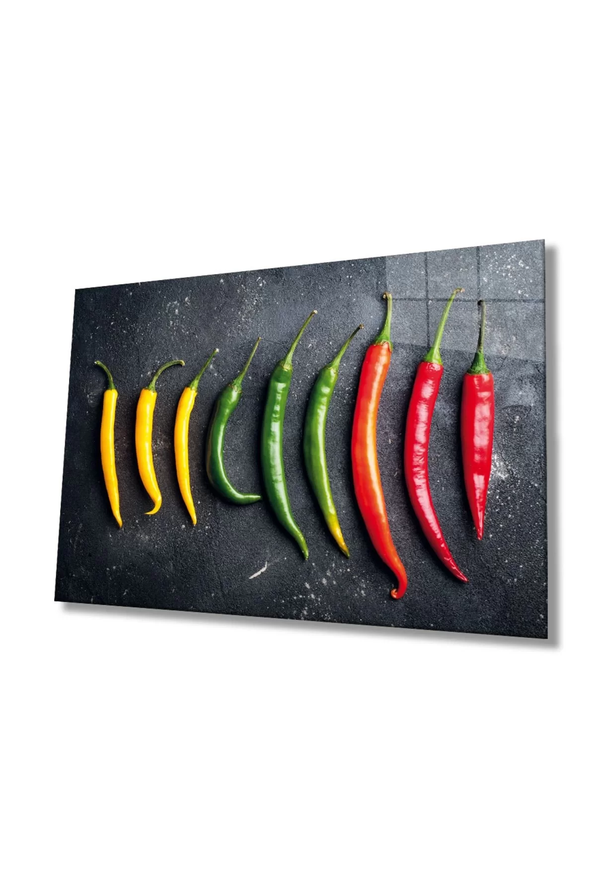 Colored Peppers Glass Table