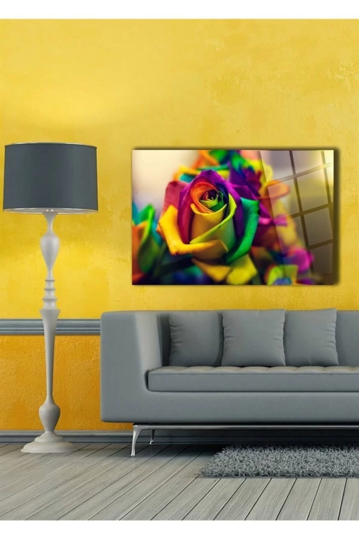 Colorful Rose Glass Painting Wall Decoration,Home Decoration,Wall Painting