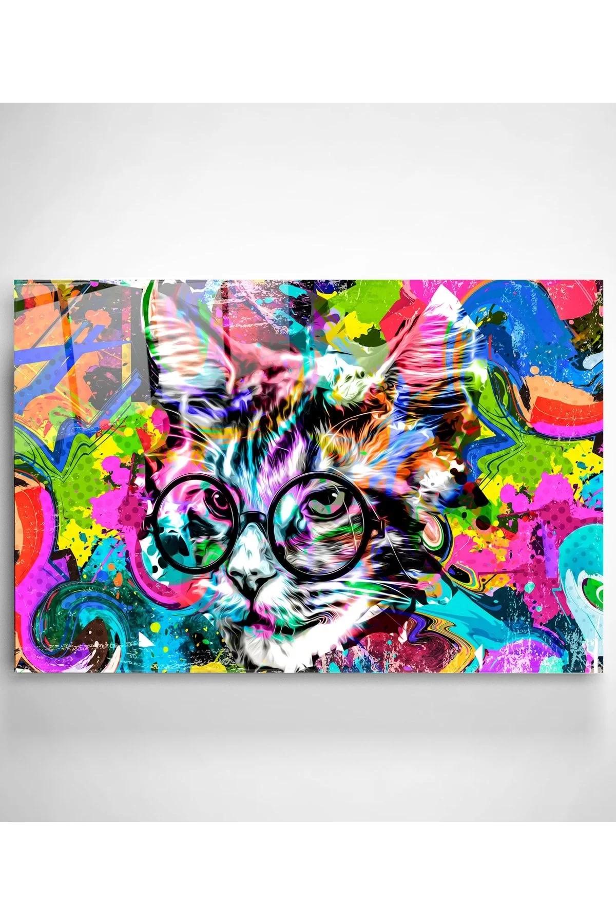 Colored Cat Glass Painting