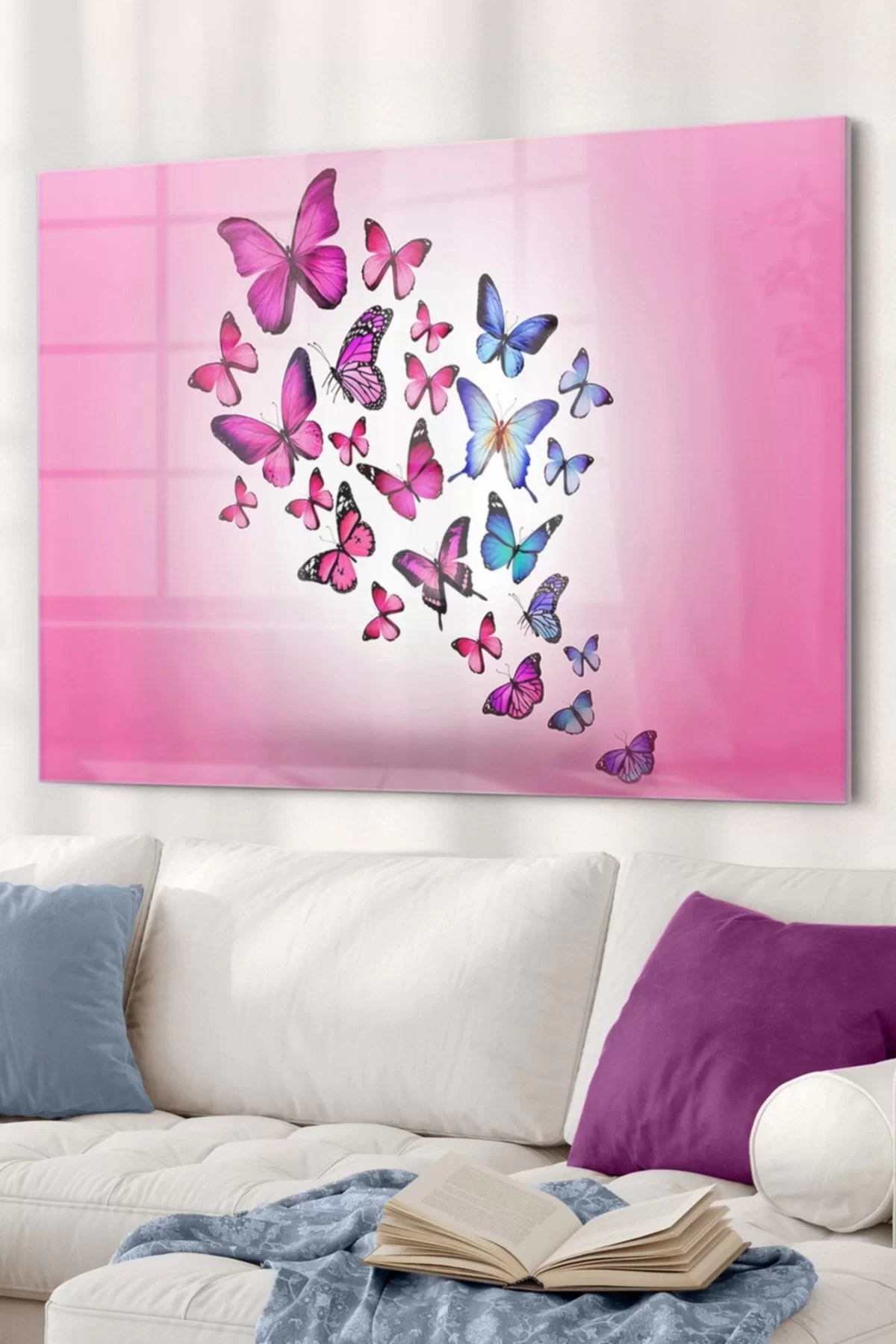 Colorful Butterfly| Animal Themed Glass Painting | 50x70cm