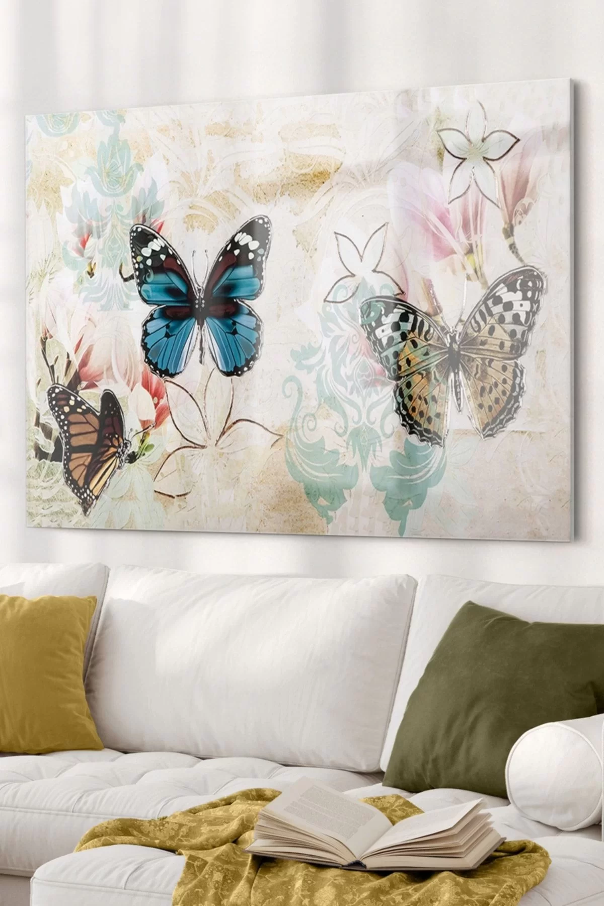 Colorful Butterfly| Animal Themed Glass Painting | 50x70cm