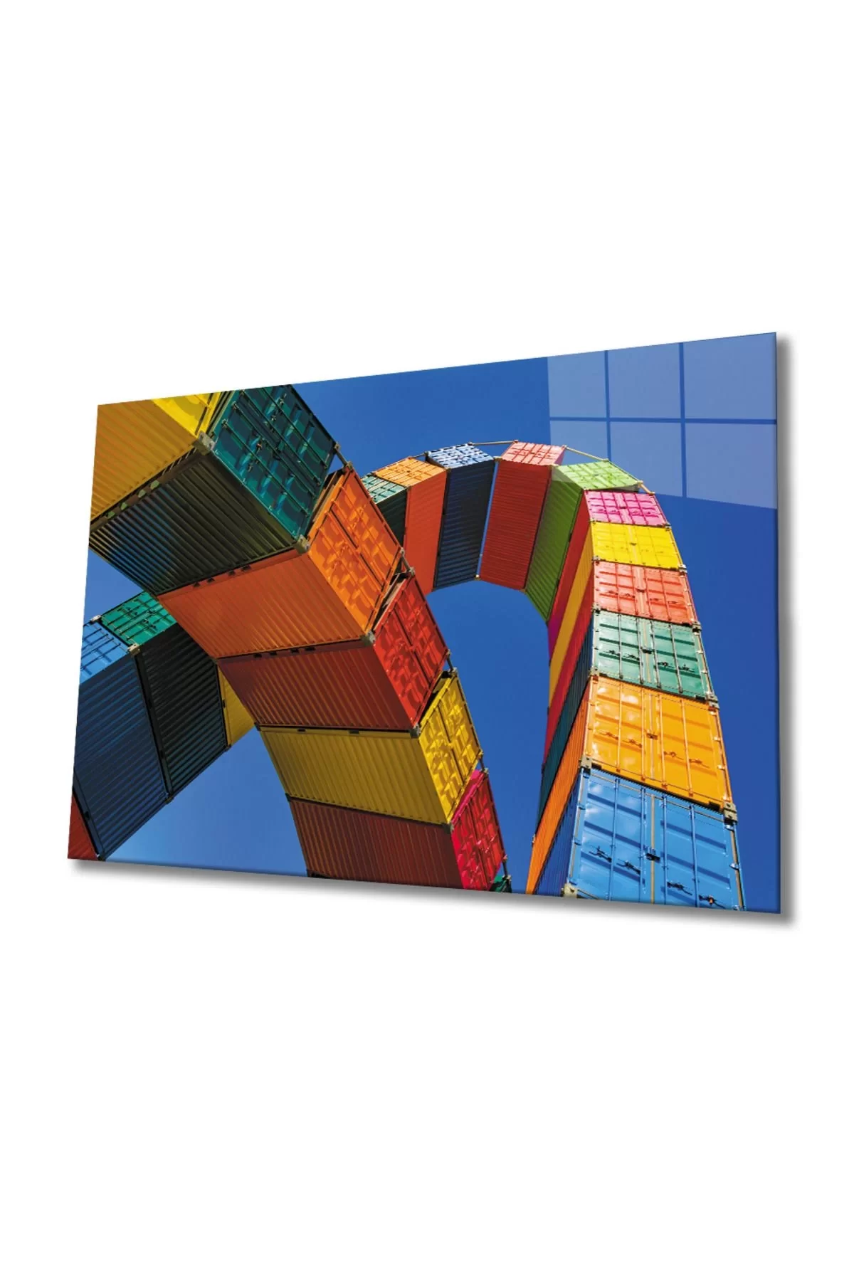 Colorful Containers Glass Painting, Home And Office Wall Decoration,