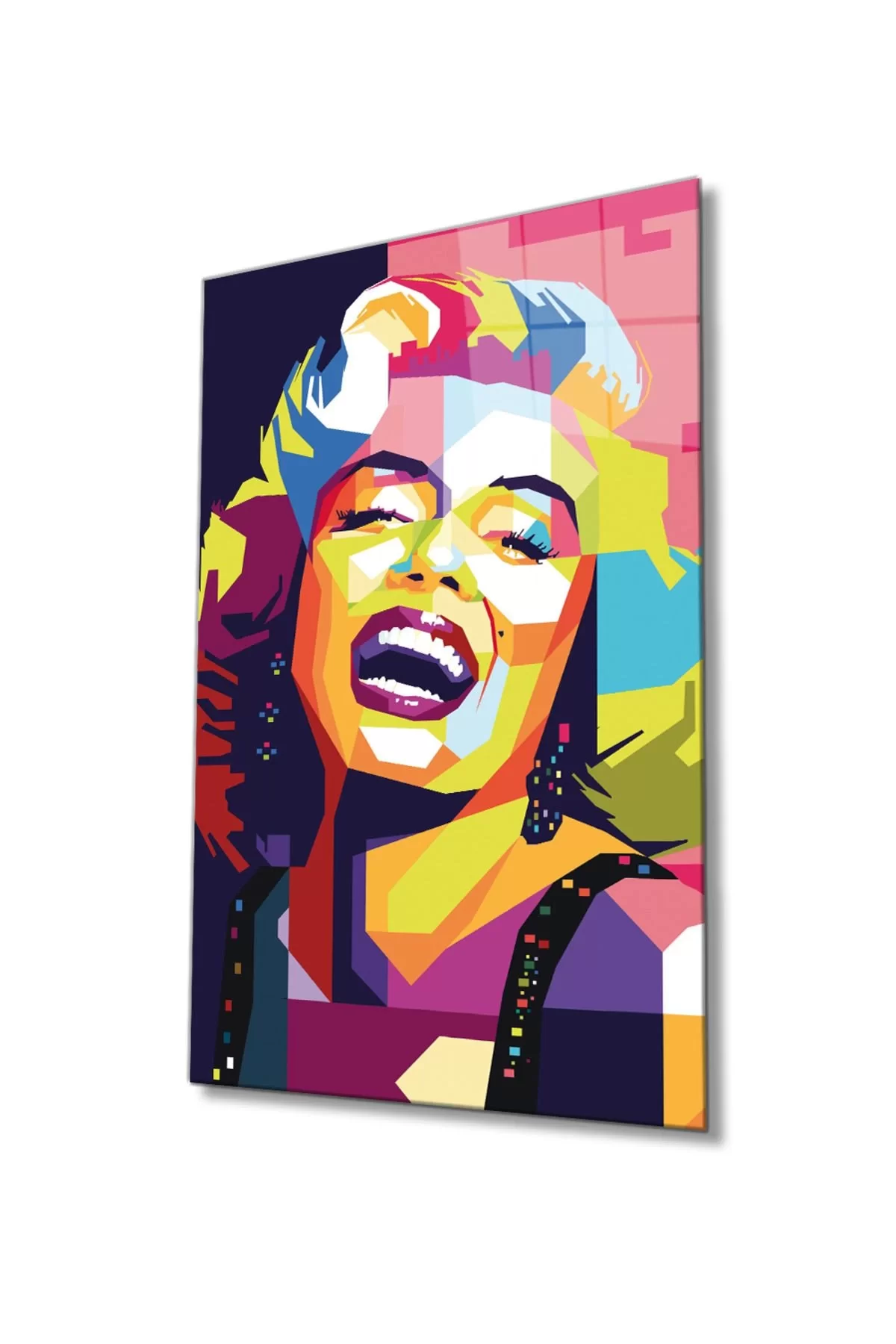 Colored Marilyn Monroe Glass Painting