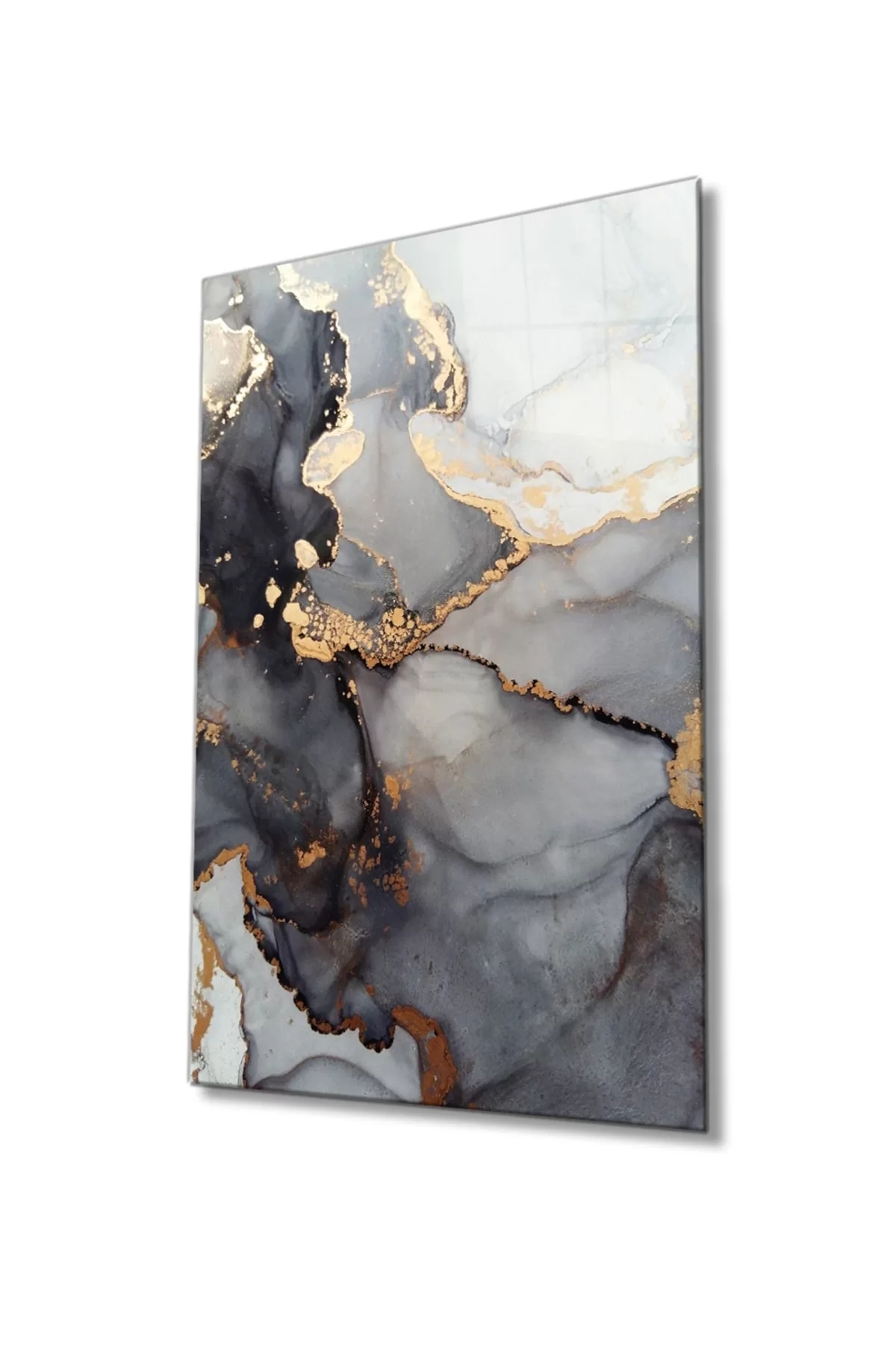 Colored Marble Abstract Glass Painting, Home And Office Wall Decoration,