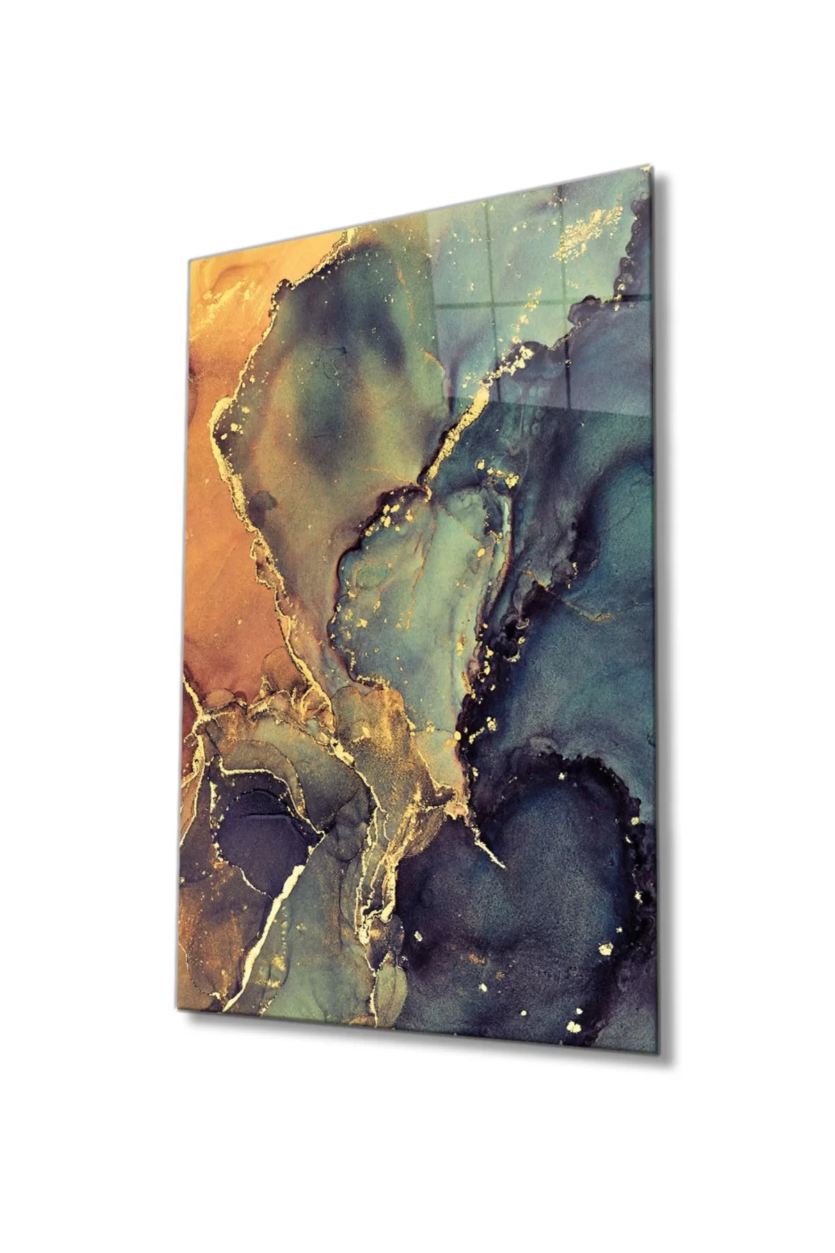 Colored Marble Abstract Glass Painting, Home And Office Wall Decoration,