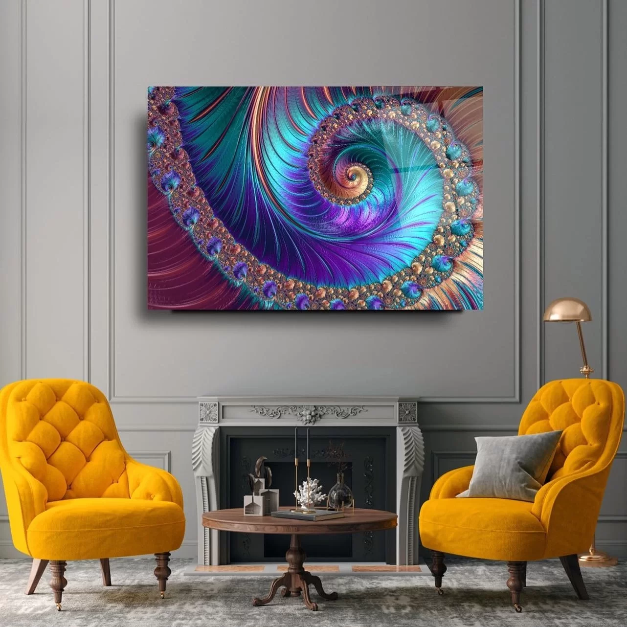 Colored Knitted Artistic Glass Painting