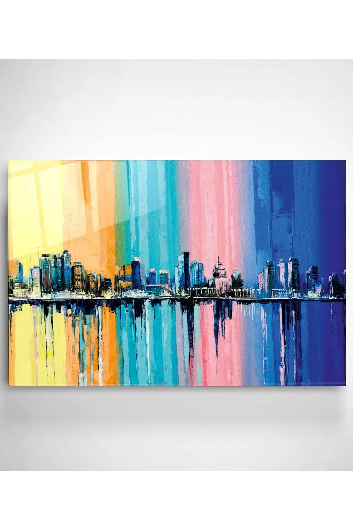 Colorful City 2 Glass Painting