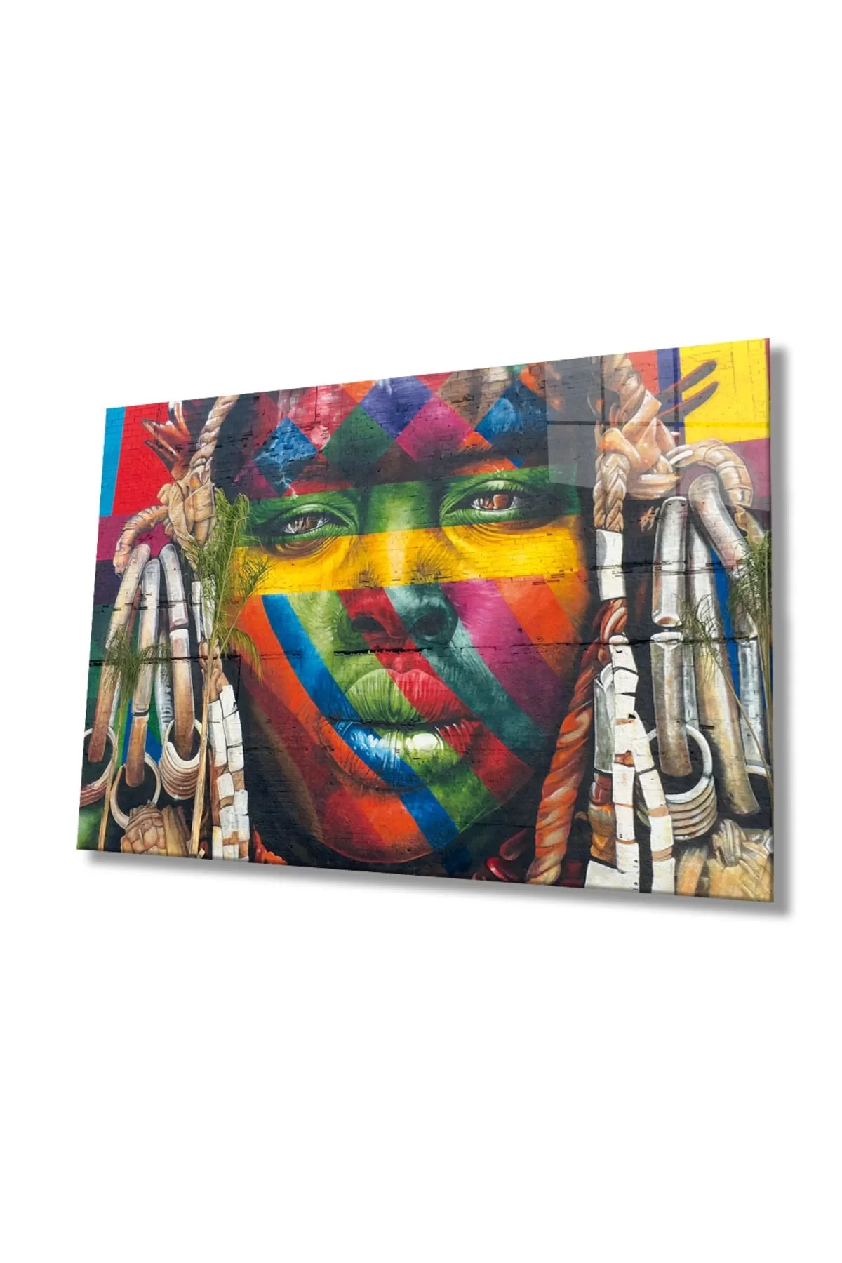 Colored Black Woman Glass Painting Painting Durable Tempered Glass