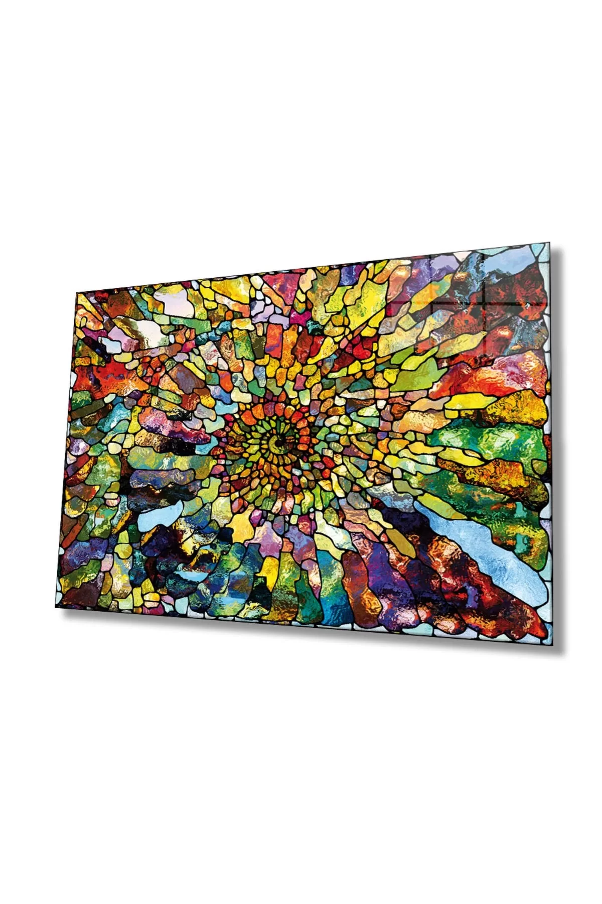 Colored Abstract Glass Painting