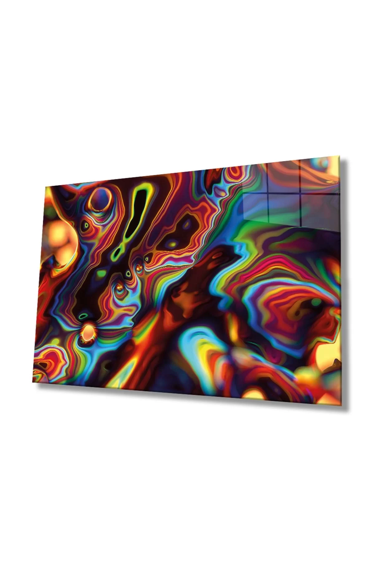 Colored Abstract Glass Painting, Home And Office Wall Decoration,