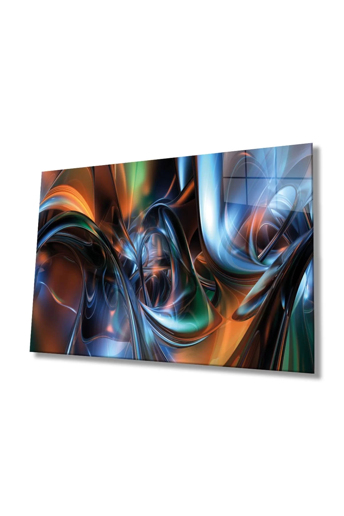 Colored Abstract Glass Painting, Home And Office Wall Decoration,