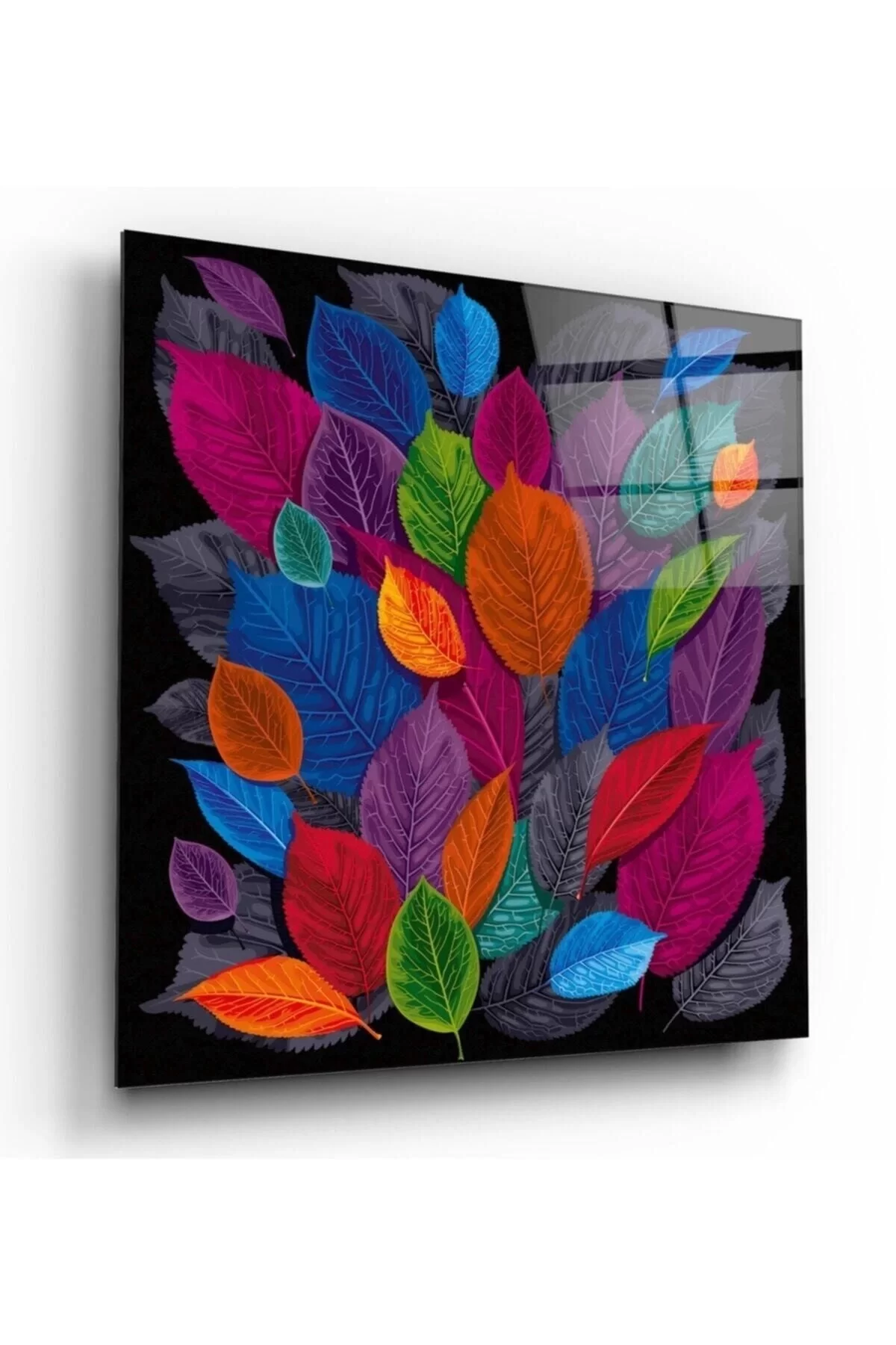 Colorful Leaves Glass Painting