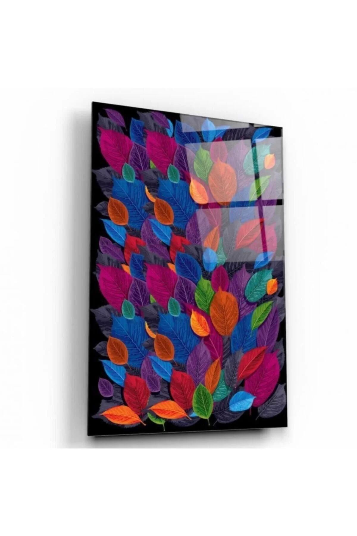 Colorful Leaves Glass Painting