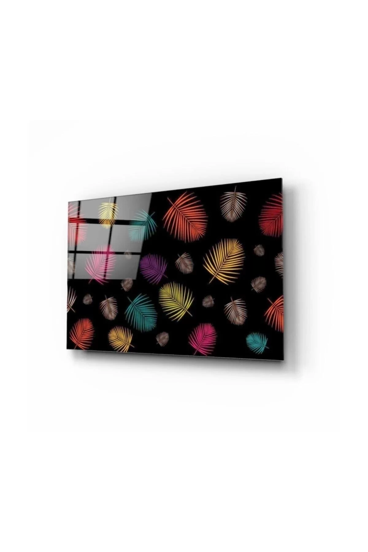 Colorful Leaves Glass Table 2 50x70 Cm