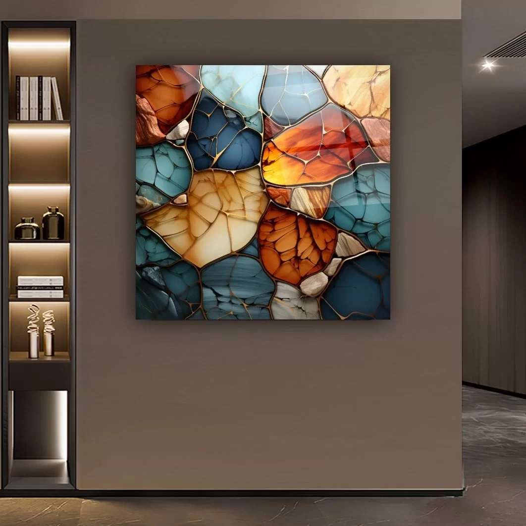 Colorful Leaves Artistic Glass Painting