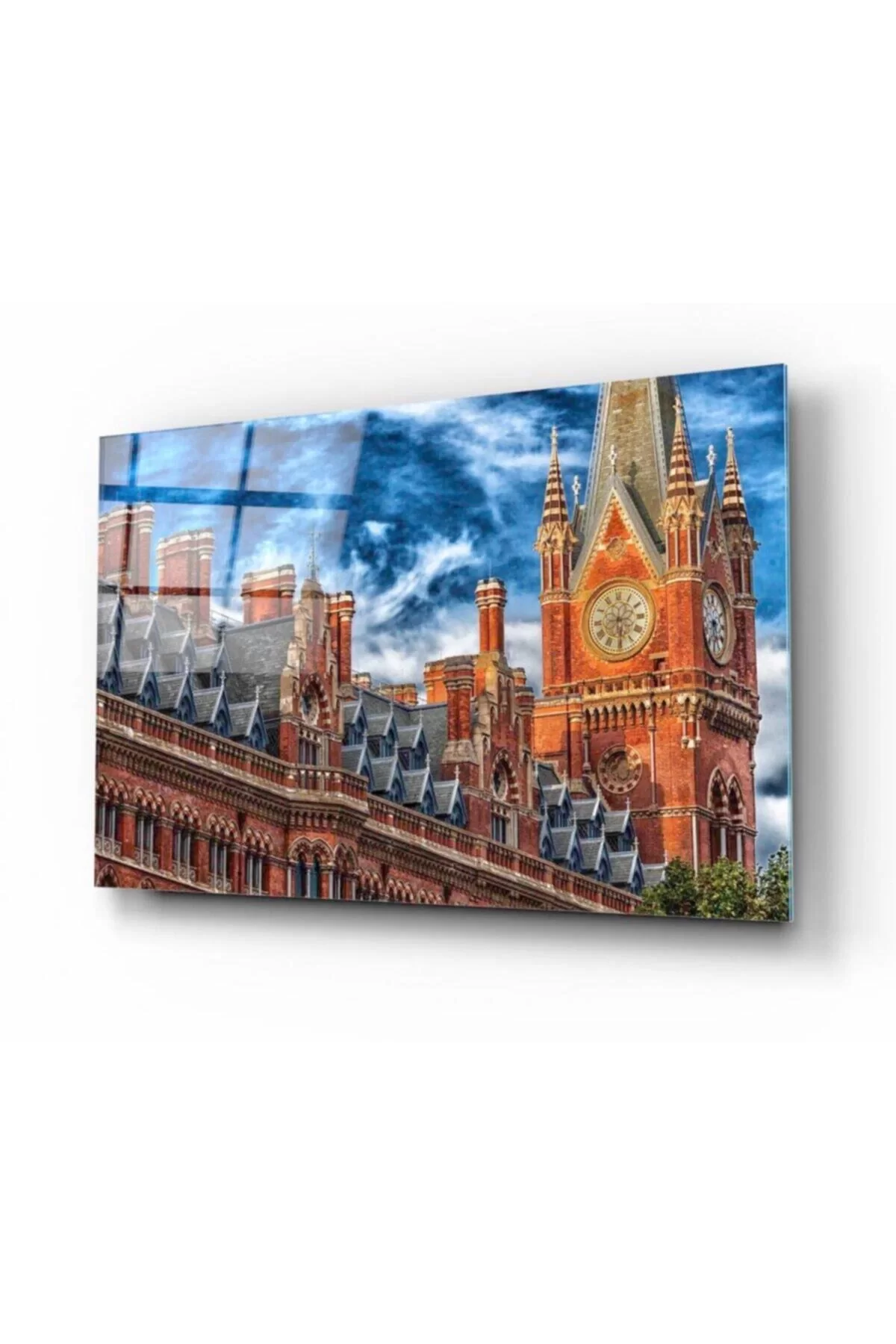 Clock Tower Glass Painting