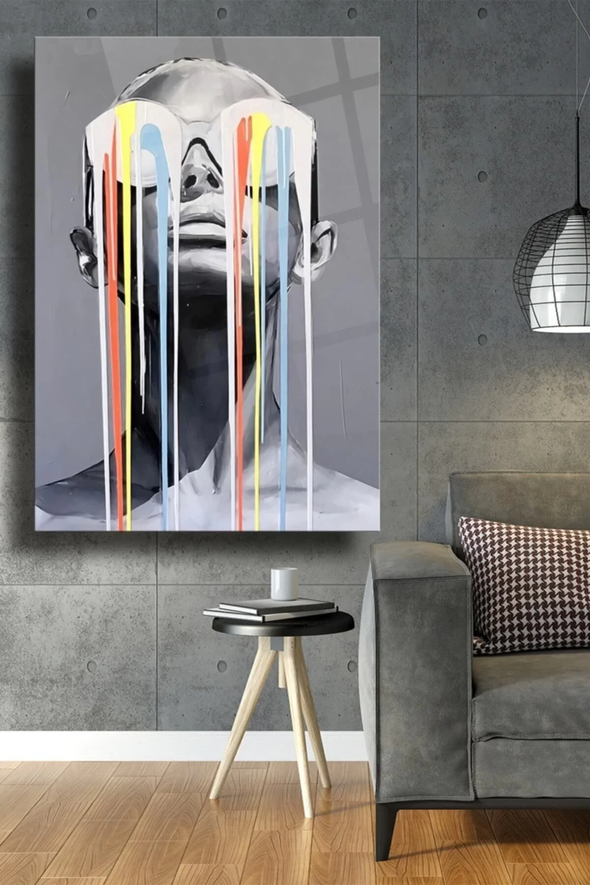 Artistic Woman Portrait Glass Painting, Wall Decoration Products