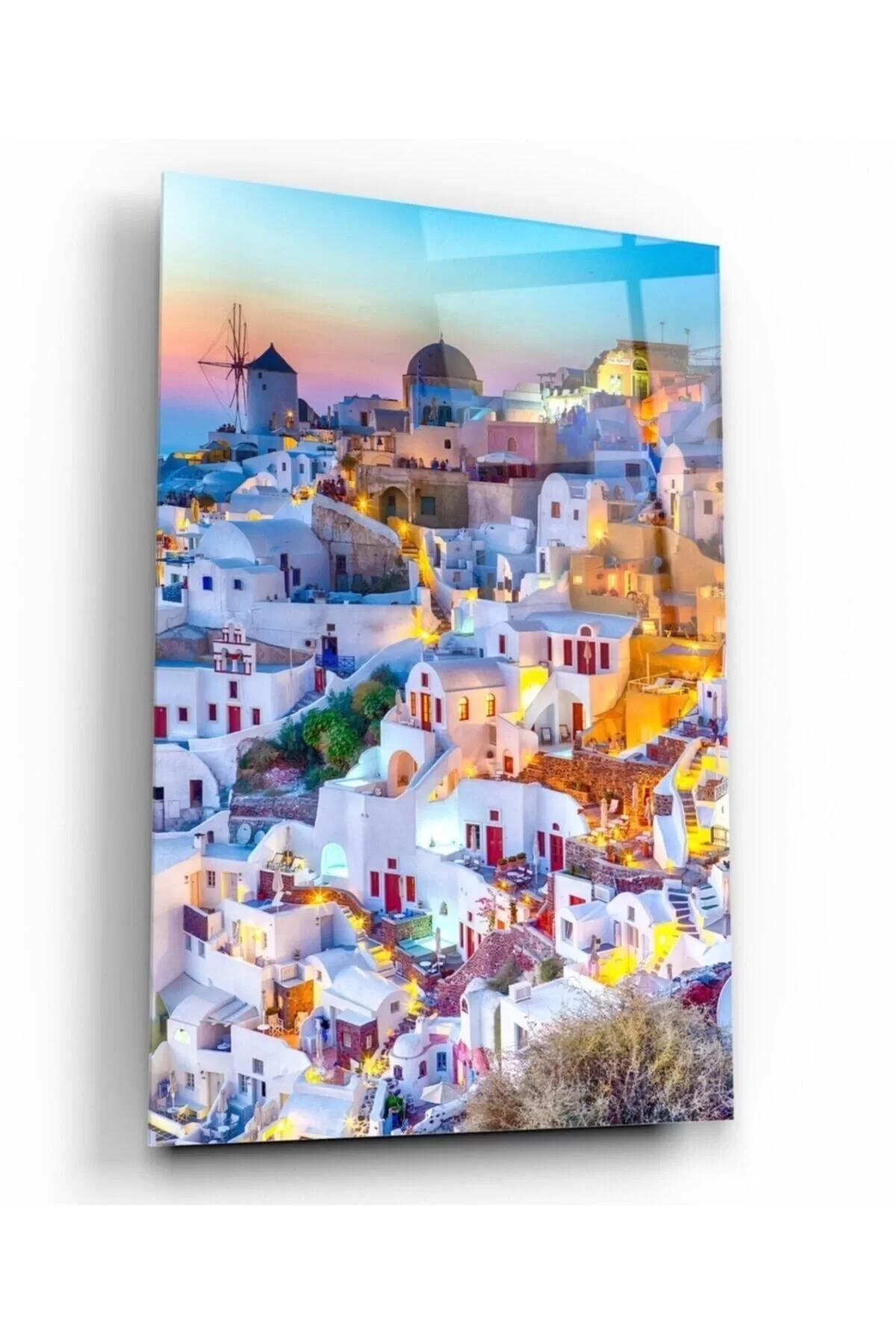 Santorini Glass Painting