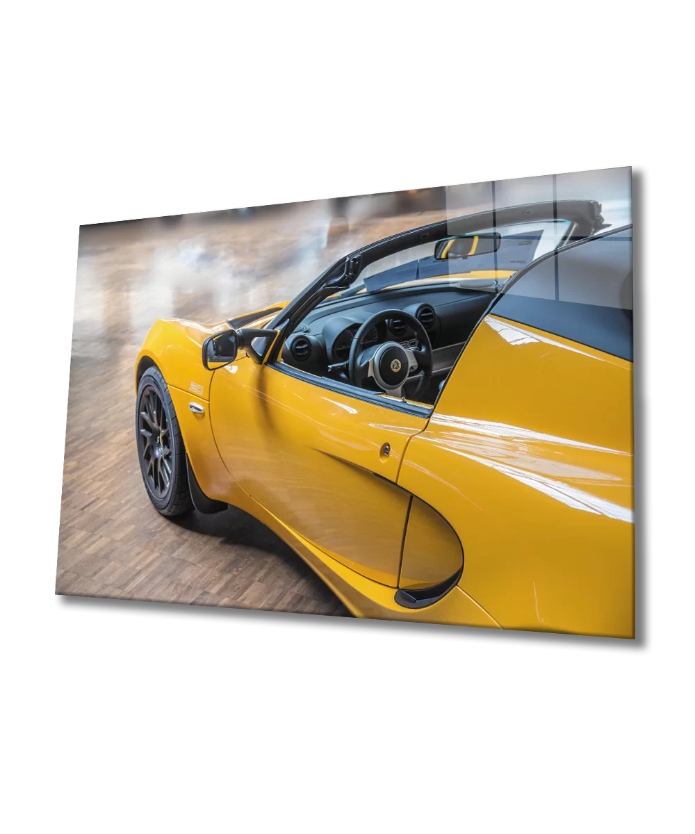 Yellow Car Glass Painting