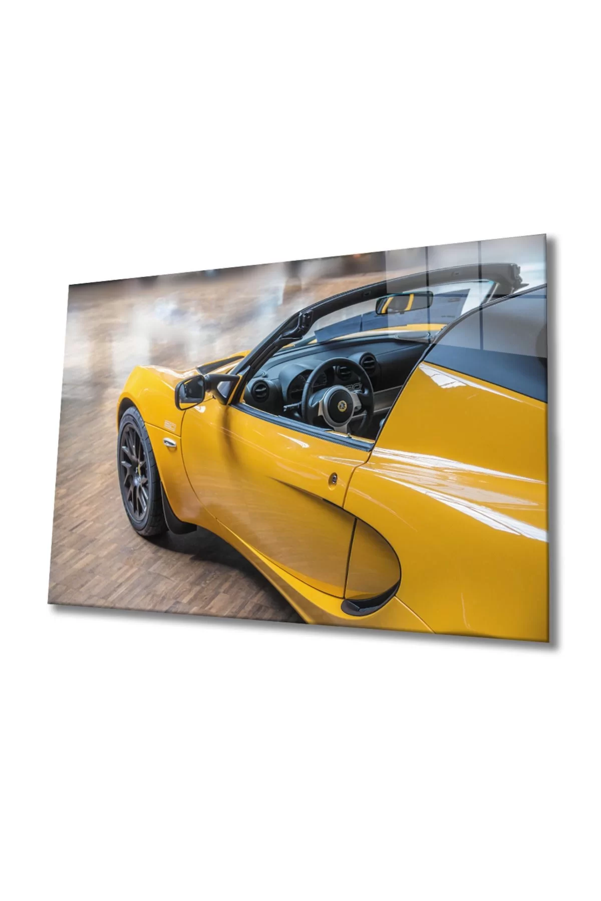 Yellow Car Glass Painting