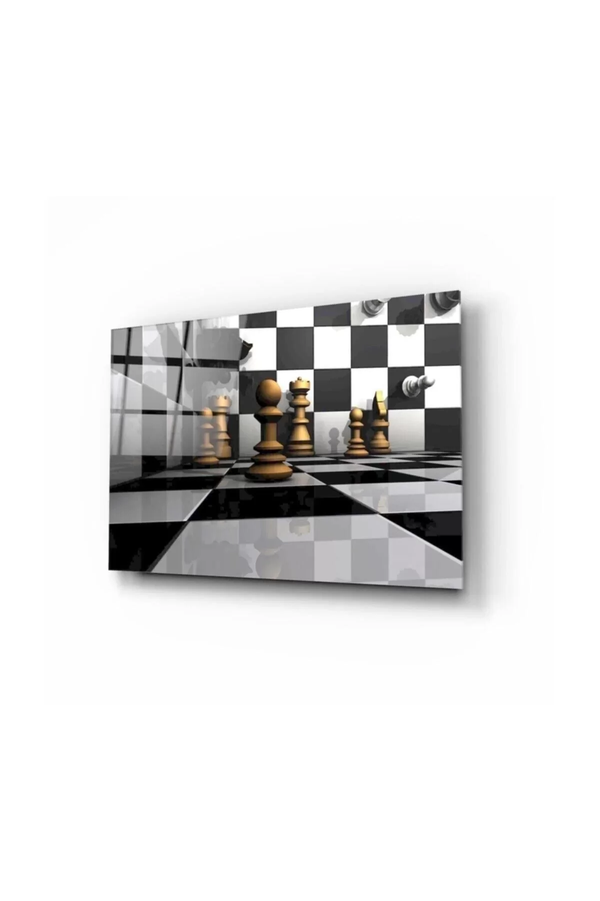 Chess Pieces Glass Table 2 50x70 Cm