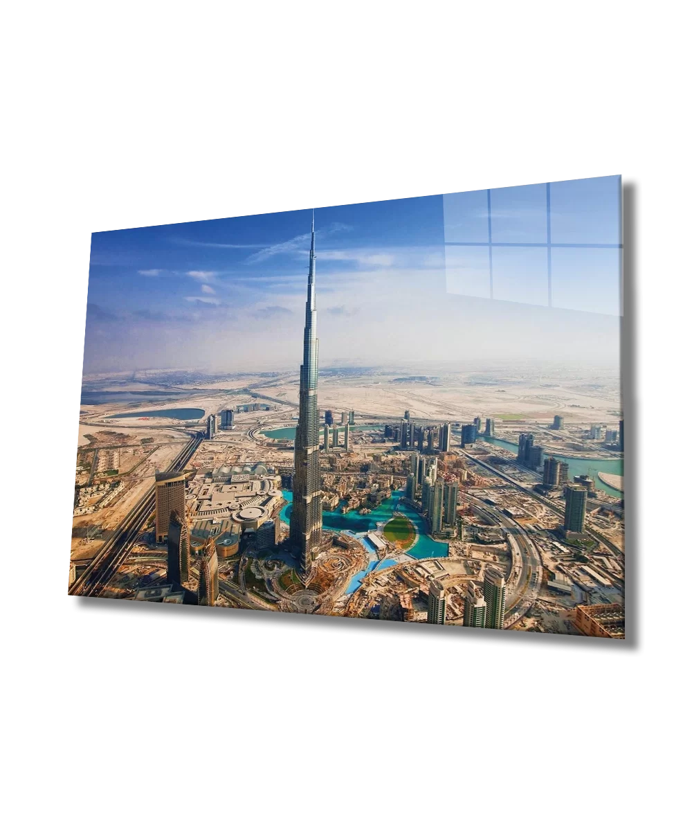 Glass Painting with City View Urban Area View