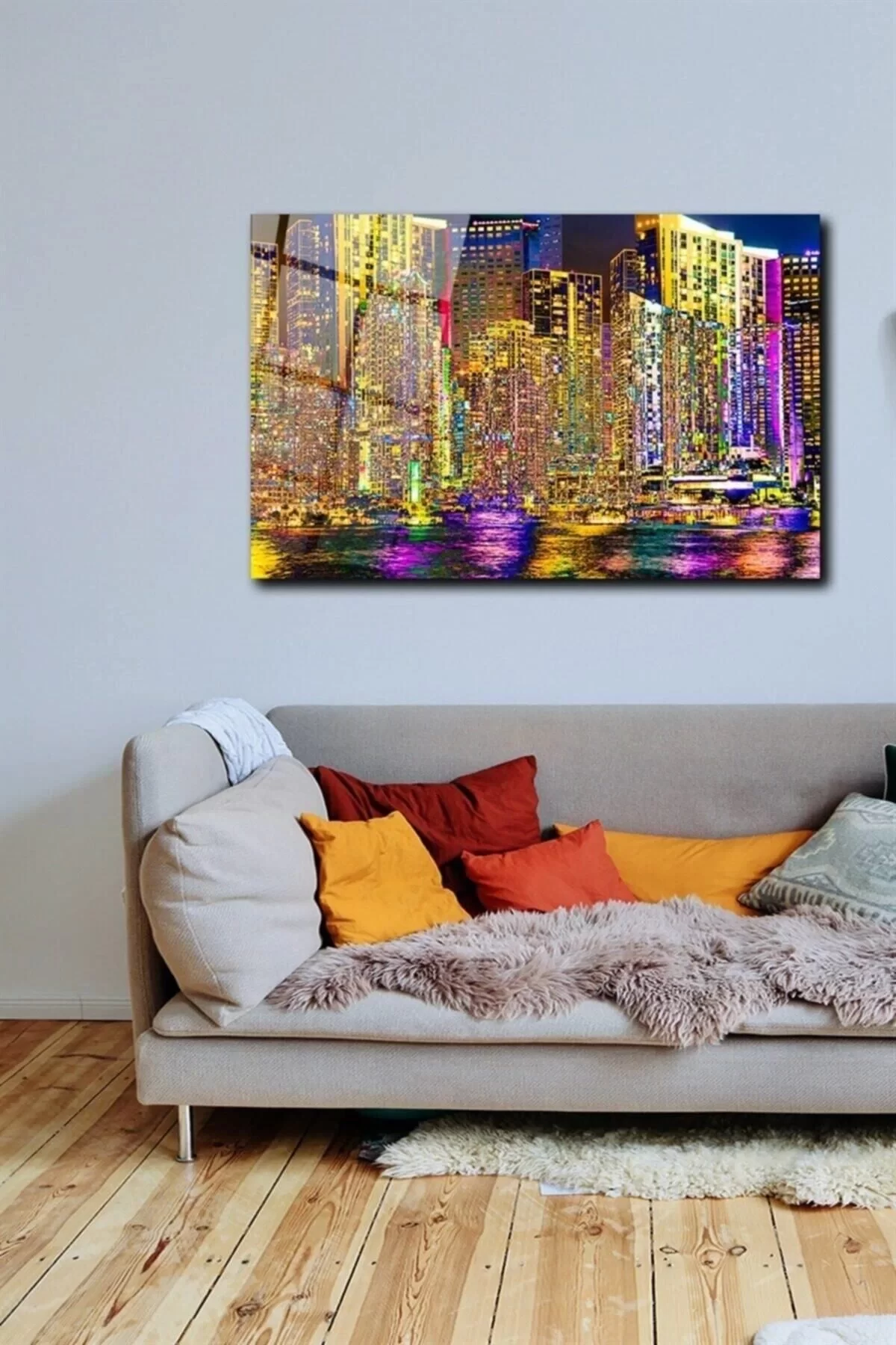 City Art Glass Painting Wall Decoration