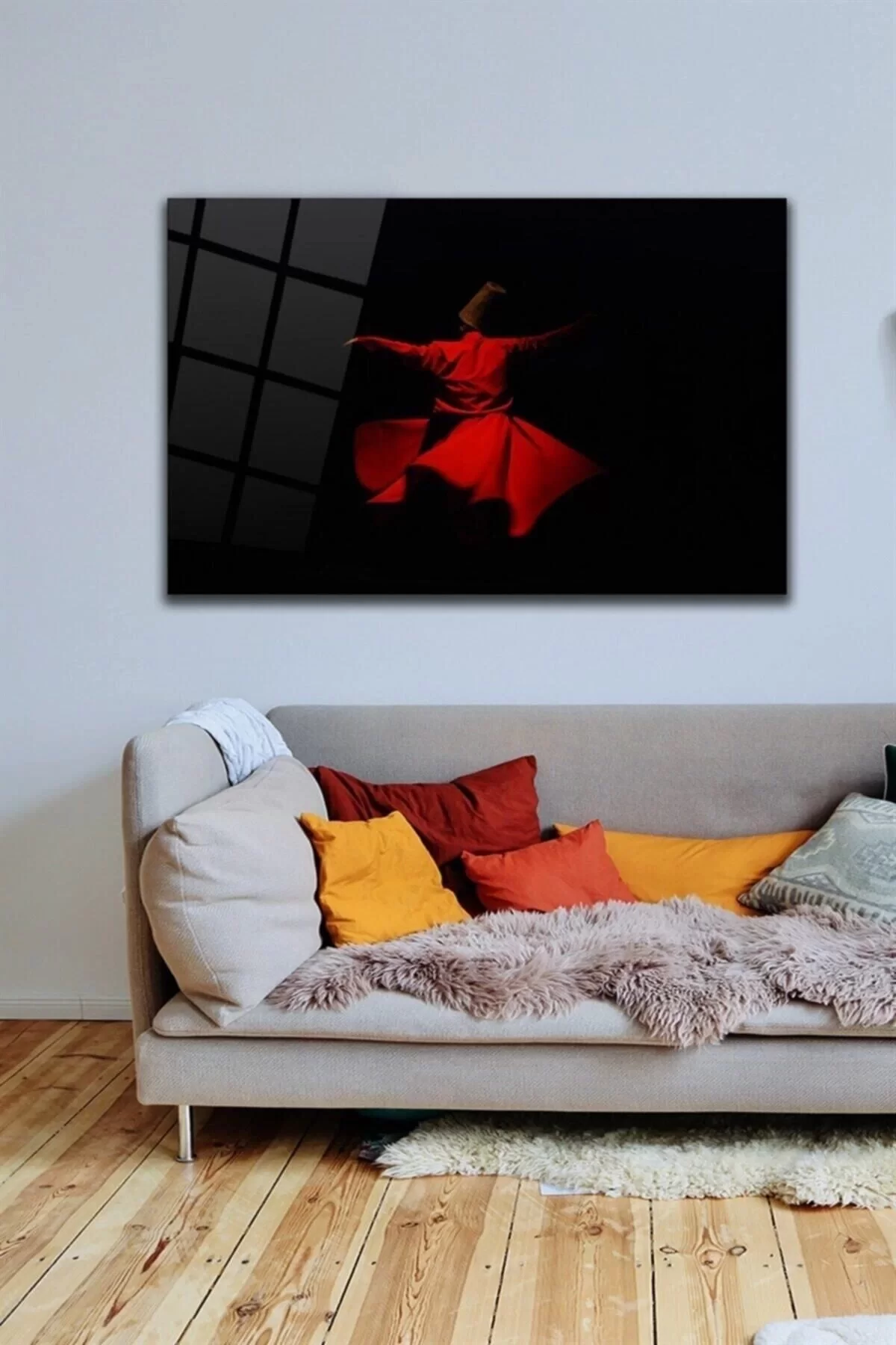 Whirling Dervish Glass Painting Wall Decoration, Home Decoration, Wall Painting, Home Gift