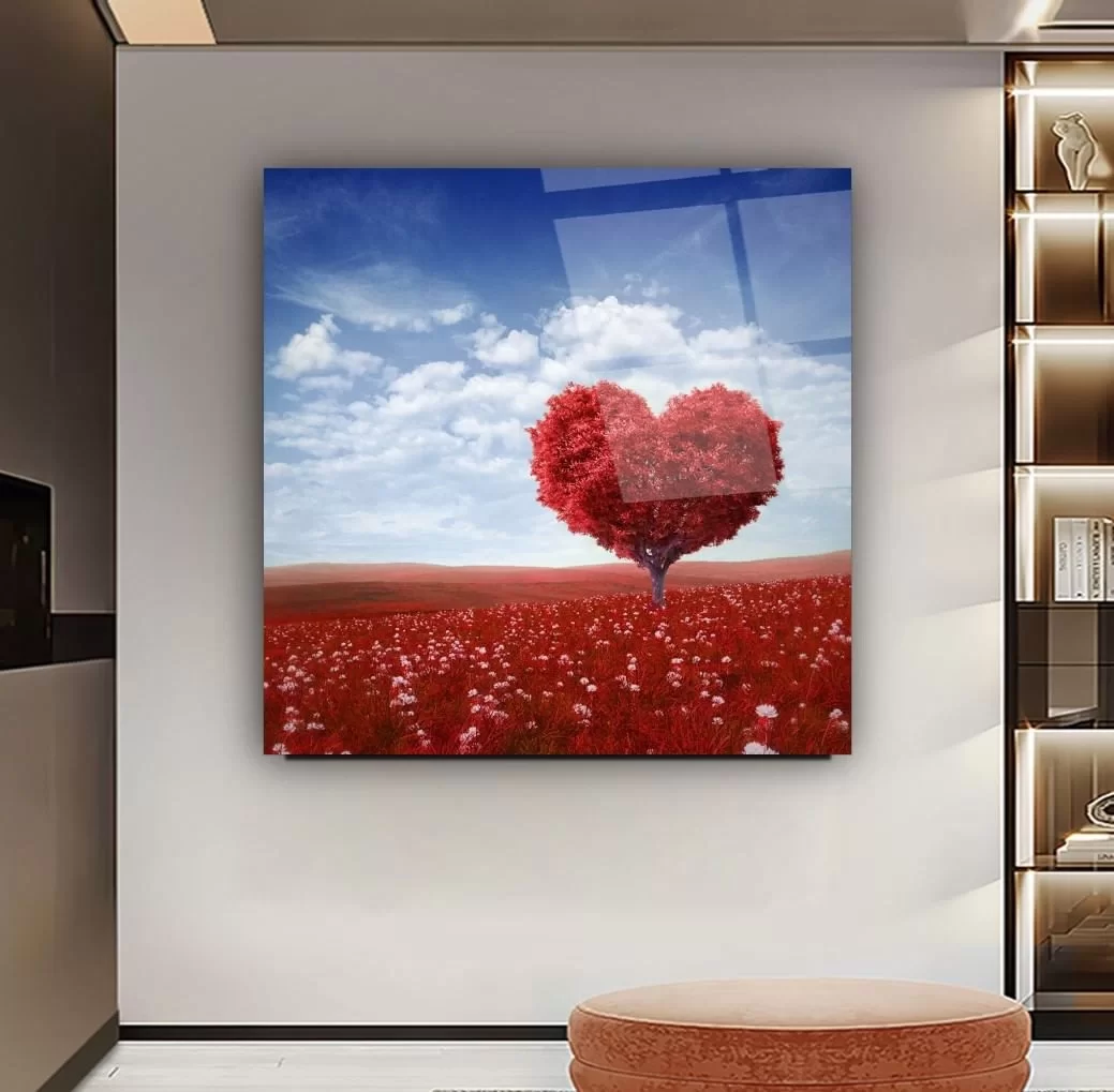 Love And Love Themed Artistic Glass Painting