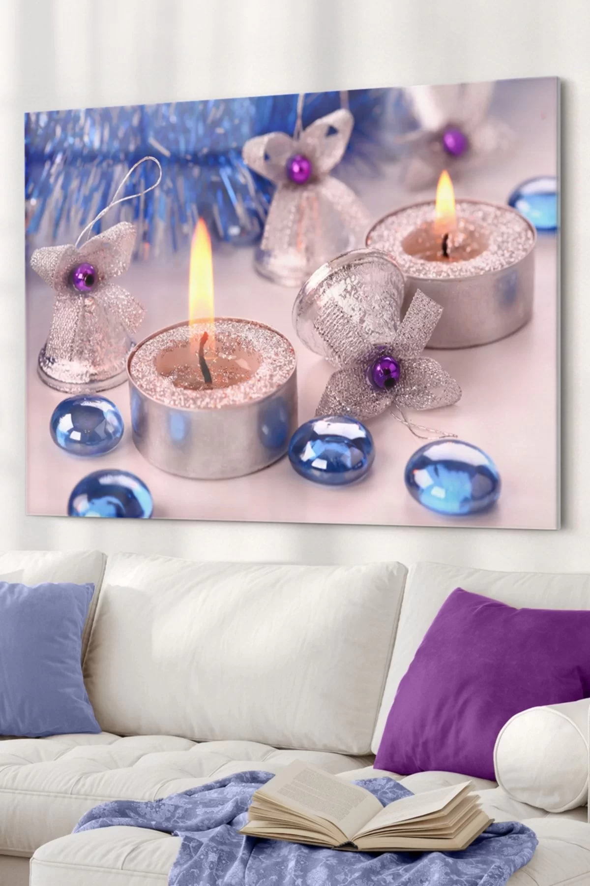 Glitter Candles | Candle Themed Glass Table | 50x70cm